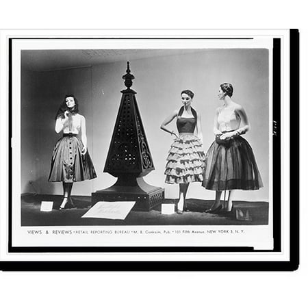 Historic Print, [Store window display, at Macy's, New York City, with three mannequins in skirts and halters], 18" x 24"