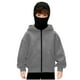 thumbnail image 2 of Chaqueta deportiva de invierno de color liso para niños, de manga larga, con capucha, informal, con cremallera y bolsillos, de poliéster, 2 of 5