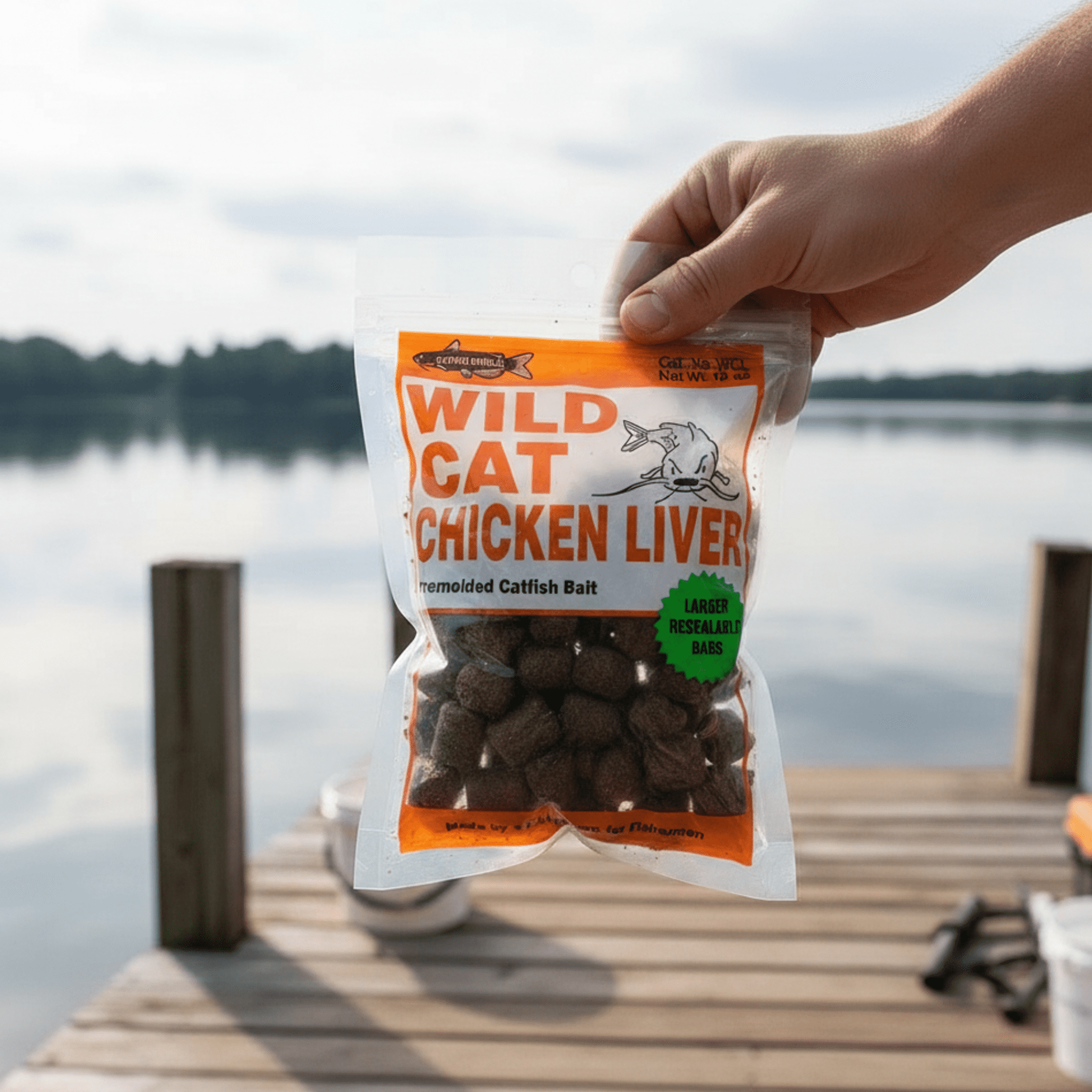 kaz① fish小粒15kg Catfish Charlie Wild Cat Chicken Liver Premolded Catfish Bait 12