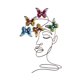 thumbnail image 3 of Metal Wall Art Abstract Line Person Butterflies Decoración de pared, escultura de pared, adorno colgante para la oficina del dormitorio interior, 3 of 7
