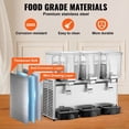 thumbnail image 4 of Commercial Beverage Dispenser 13.6 Qt 12L 3 Tanks Ice Tea Drink Machine 620W 304 Stainless Steel Thermostat Controlled for Restaurants Hotels Parties, 4 of 6