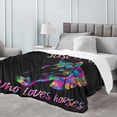 thumbnail image 5 of Just a Girl Who Loves Horses Blanket Soft Fluffy Lightweight Cozy Fuzzy Throws for Couch Bed Birthday Gift Friends Girls Boys All Seasons Non-Shedding Fluff 50"x60" for Teen, 5 of 6