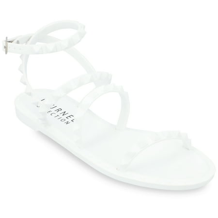 

Journee Collection Womens Saphira Multi Strap Studded Jelly Sandal