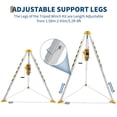 thumbnail image 2 of Confined Space Tripod Kit with 2600 Lb Winch, 8 Ft Adjustable Tripod Stand, 98 in Steel Cable, 1102 Lb Load Capacity, Rescue & Fall Protection System, Storage Bag for Traditional Confined Spaces, 2 of 7