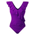 thumbnail image 3 of GYUJNB Womens One Piece Swimsuits Cute Bathing Suit Ruffle V Neck Swimwear,XXL, 3 of 4
