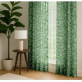 thumbnail image 4 of Vargottam Cotton Curtains for Windows - 3-in-1 Rod Pocket/Back Tab Short Window Drapes - Light Filtering Cotton Canvas Panels - Set of 2, 52"x63" - Leaves Print (Green), 4 of 8