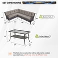 thumbnail image 4 of Gymojoy Outdoor Wicker Sofa Set Patio Furniture L-Shape Rattan Sectional with Coffee Table UV-Resistant for Backyard Balcony,Gray/Gray, 4 of 9