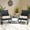 Beige, variant on LOGYAT 3 Piece Wicker Patio Bistro Set, All-Weather Rattan Conversation Set with Glass Top Coffee Table, Perfect for Balcony, Porch, Poolside, Black Frame with Grey Cushion