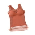 thumbnail image 2 of Winter Autumn Women Lace V-neck Collar Warm Underwear Chinlon Lingerie Simple Design Base Layer Vest Bottoming Tops Clothes Orange 65-87.5kg, 2 of 10