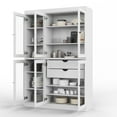 thumbnail image 5 of 100% Solid Wood 48.5" Pantry China Cabinet with Clear Glass Doors, 2-Drawers and Adjustable Shelves, 5 of 6