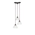 thumbnail image 1 of Europa 3 Light Cluster Pendalier Shown In Dark Granite Finish With 7 Gold Ice Glass, 1 of 1