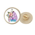 thumbnail image 1 of Broche de oro metálico circular, 1 of 3