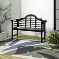 thumbnail image 2 of JONATHAN Y BNH103C Lutyens 51.2" 3-Seat Arched 600-Lbs Support Acacia Wood Outdoor Garden Patio Bench, Black, 2 of 6