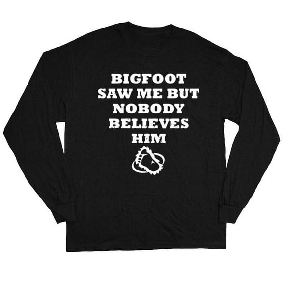 Funny bigfoot T-shirt Men's Long Sleeve Tee Black