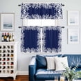 thumbnail image 2 of Sea White Coral Kitchen Curtains Valances and Tiers Set of 3 Marine Blue Background Modern Art Tier Curtains and Valance with Rod Pocket for Small Windows, 27.5"x36", 2 of 9