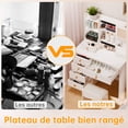 thumbnail image 6 of solautey White Vanity with Sliding Mirror, 6 Drawers, Open Shelves, Bedroom Dressing Table, 6 of 7