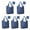 Blue Christmas Santa, variant on 5 Pack Foldable Shopping Bag,Black Christmas Folk Pattern Reusable Grocery Bags with Pockets,Large Reusable Tote Bags with Handles Waterproof & Lightweight