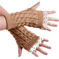 thumbnail image 4 of Mitones de encaje de punto guantes medio sólidos Mit casual sin dedos, 4 of 5