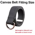thumbnail image 2 of 2-Pack Canvas Web Belt Metal Double D Ring Buckle for Men Women Casual Cloth Military Style Belt, 2 of 9