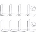 thumbnail image 2 of Tekola 8 Pieces/4 Pairs Bookends,Clear Acrylic Bookends for Shelves,Heavy Duty Book Ends and Desktop Organizer,Book Stopper for Books/Movies/CDs,7.3x4.8x4.8 inch, 2 of 5