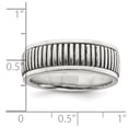 thumbnail image 2 of Auriga Fine Jewelry 925 Sterling Silver Polished Oxidized Patterned Men's Ring Size- 11, 2 of 7