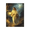 thumbnail image 2 of CozyNet Jesus Holding A Glowing Lantern, Walking Along A Serene Path Surrounded By Soft Divine Light Wall Art Prints With Frame Canvas Perfect for Living Room & Bedroom, Wall Decor 12"x16", 2 of 10