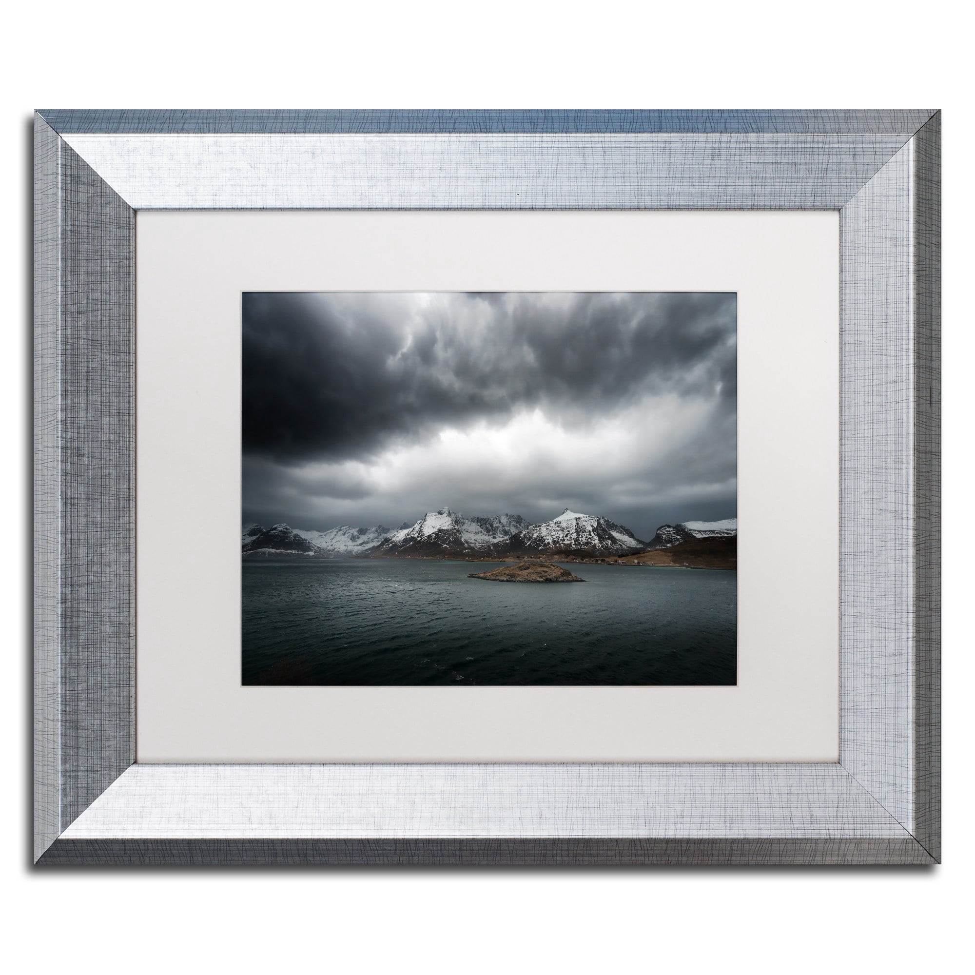 Trademark Fine Art "Grey" Canvas Art by Philippe Sainte-Laudy, White Matte, Silver Frame