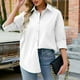 thumbnail image 5 of Cárdigan Camisas casuales de mujer Camisas de verano de color sólido de algodón Camisa femenina (Blanco M) Cgtredaw Blanco T M para Mujer, 5 of 6