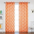 thumbnail image 1 of Best Home Fashion Oxford Basketweave Moroccan Print Curtains, 1 of 7