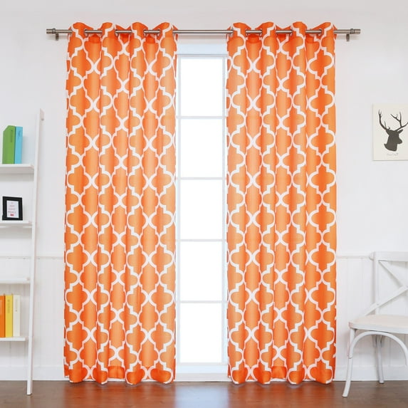 Best Home Fashion Oxford Basketweave Moroccan Print Curtains