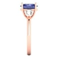 thumbnail image 3 of Clara Pucci 14K Rose Gold Solid Gold Tanzanite Three-Stone Anniversary Ring for Women - 2.5 cttw Oval Cut, 3 of 7