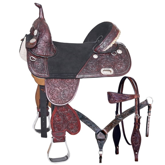 HILASON Western Horse Saddle Treeless American Leather Barrel Racing | for Horses