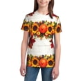 thumbnail image 3 of Wukai Thanksgiving With Autumn Youth Unisex Short Sleeve T-Shirt for Boys, Girls, Teens, and Kids-Large, 3 of 7