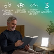 Verilux HappyLight Lucent - One-Touch Light Therapy Daylight Lamp with 10,000 Lux, UV-Free, LED Bright White Light & Detachable Stand for Boosting Mood & Improving Sleep