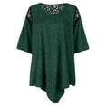 thumbnail image 6 of Azrian Fashion Womens Plus Size Flare Lace Asymmetrical Splicing Tunic T-Shirt tops, 6 of 6