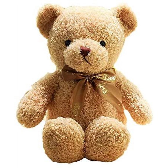Teddy Bears, Soft Plush Stuffed Animal Wearing tie,Miguel,Light Brown Small