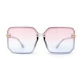 thumbnail image 2 of Classy Rimless Squared Rectangle Luxury Plastic Fashoin Sunglasses Slate - Pink Blue, 2 of 4