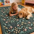 thumbnail image 4 of ARJINCUTE Spring Blooms Vintage Black Front Door Entrance Doormat 3' x 5', Soft Touch, Non Slip, Low Pile, Machine Washable, Foldable, 4 of 8