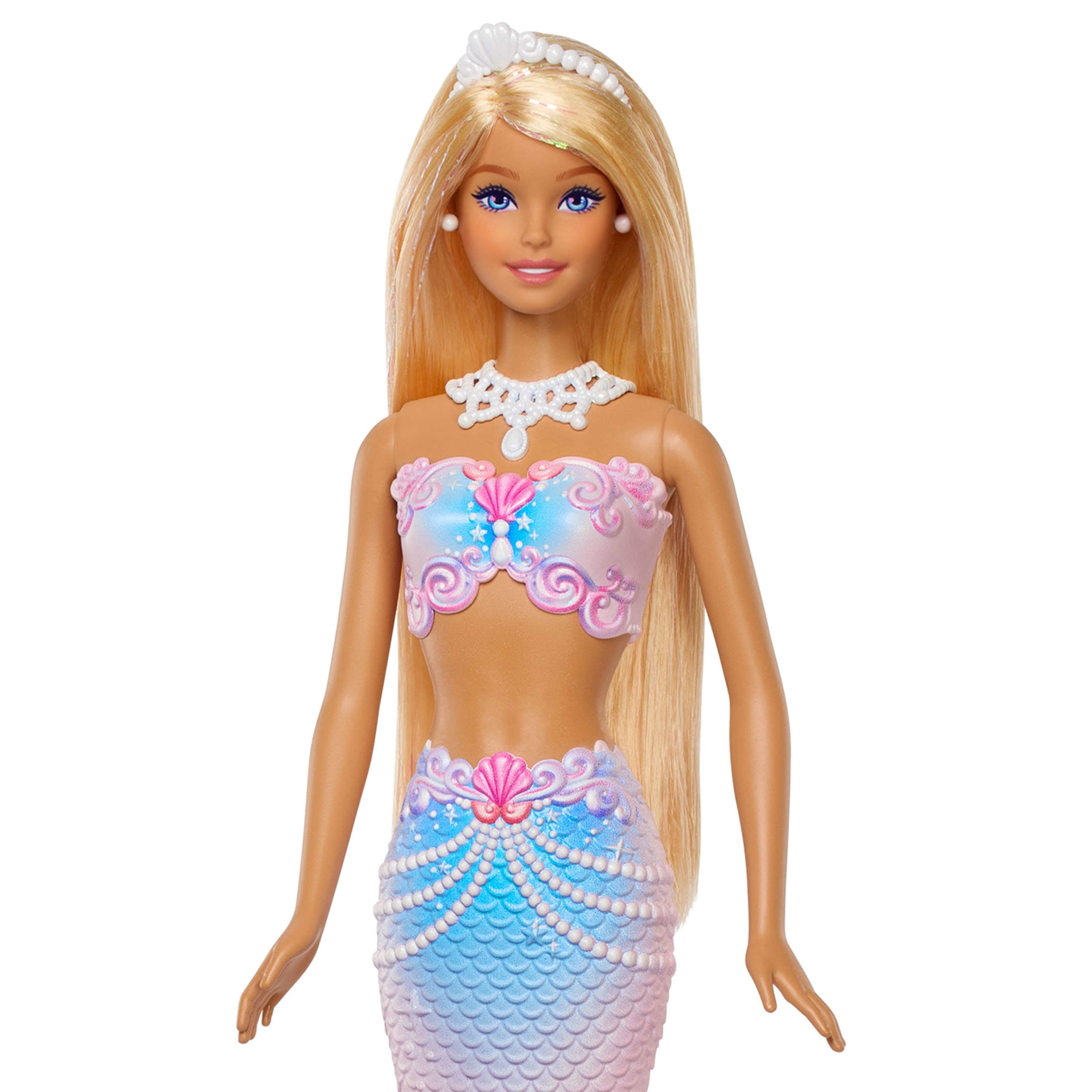 Barbie Bubble Sparkle Mermaid Doll with Bubble-Making Feature, Includes Bubble Solution & Hairbrush