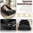 thumbnail image 6 of Kosynda 68"D Oversized Chaise Lounge Chair Indoor with Storage, Corduroy Upholstered Boneless Sleeper Sofa Bed with Cup Holder for Living Room, Bedroom, Black, 6 of 10