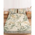 thumbnail image 2 of King Size Fitted Sheet Set - Sage Green Yellow Botanical 3 Piece Bedding Sets 16" Deep Pocket Fitted Sheet with 2 Pillowcases, Vintage Spring Summer Brushed Microfiber Hotel Luxury Bed Sheets, 2 of 9