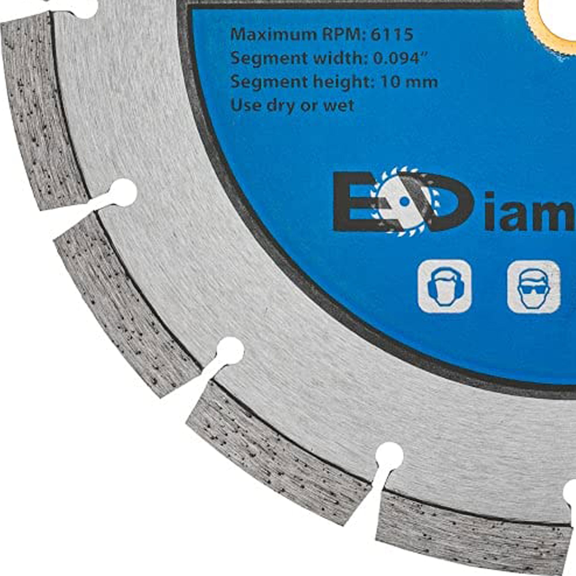 EDiamondTools 10" Segmented Diamond Saw Blade for Concrete, Brick, Block and Masonry