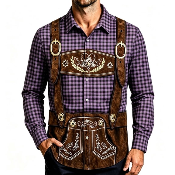Yusimy Mens Oktoberfest Graphic Tee,Long Sleeve Funny Print Shirt,Festive Party Pullover for Holiday Celebrations,Fun Costume Top for Beer Festival