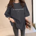 thumbnail image 2 of Women Short Sleeved Shirt Ladies Wear Knit T-Shirt Loose Large Short Sleeved Casual Tees, 2 of 4