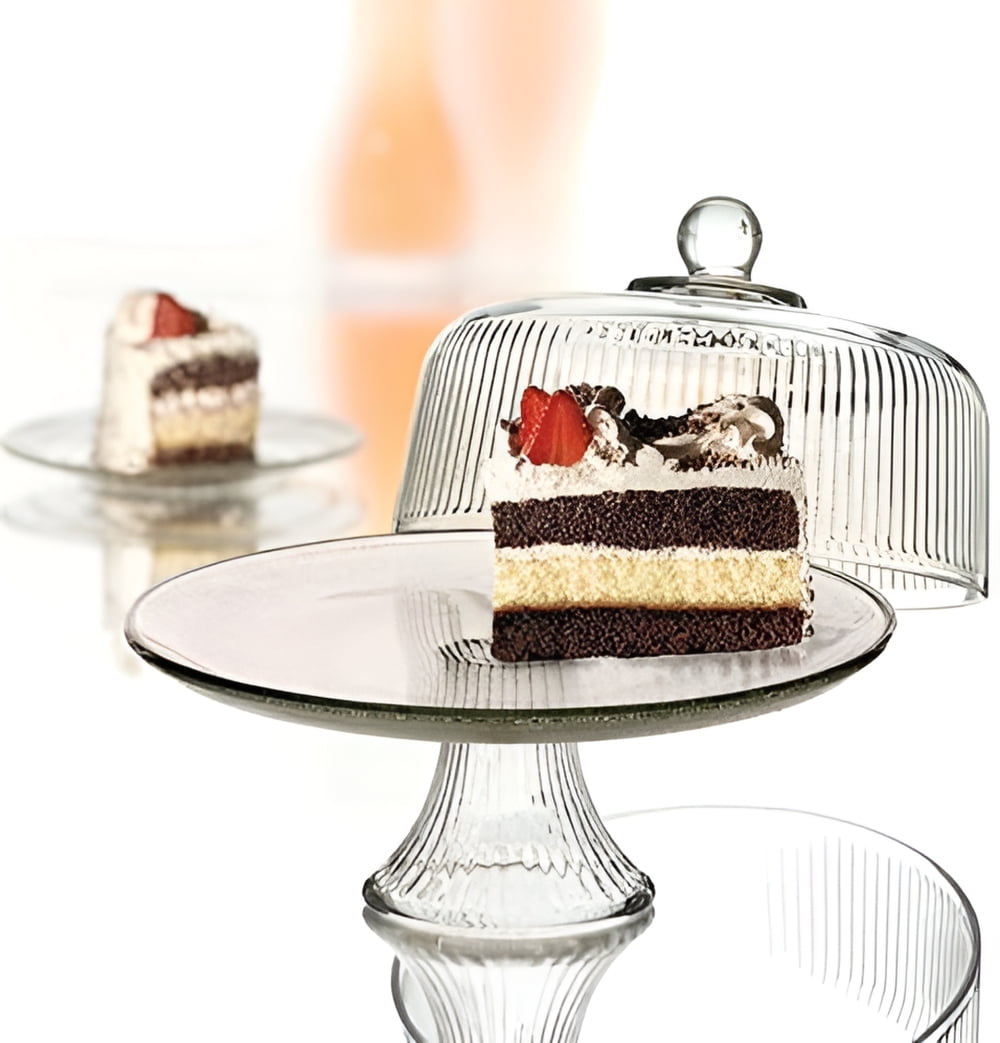 Cake Plate Anchor Hocking® 340Q Glass Cake Dome Cake Holder