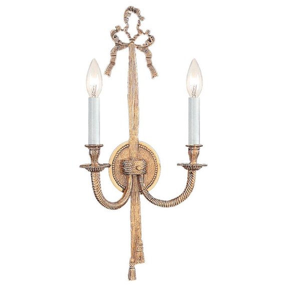 Crystorama 658-OB Arlington Wall Sconces 8in Olde Brass Cast Brass 2-light