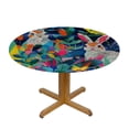 thumbnail image 3 of Orinice Rabbits Plants Sky Round Table Cover Stain Resistant Washable Indoor Outdoor Tablecloth Kitchen Dining Wedding Parties Outdoor Fitted 100% Polyester Fiber 46-50, 3 of 8