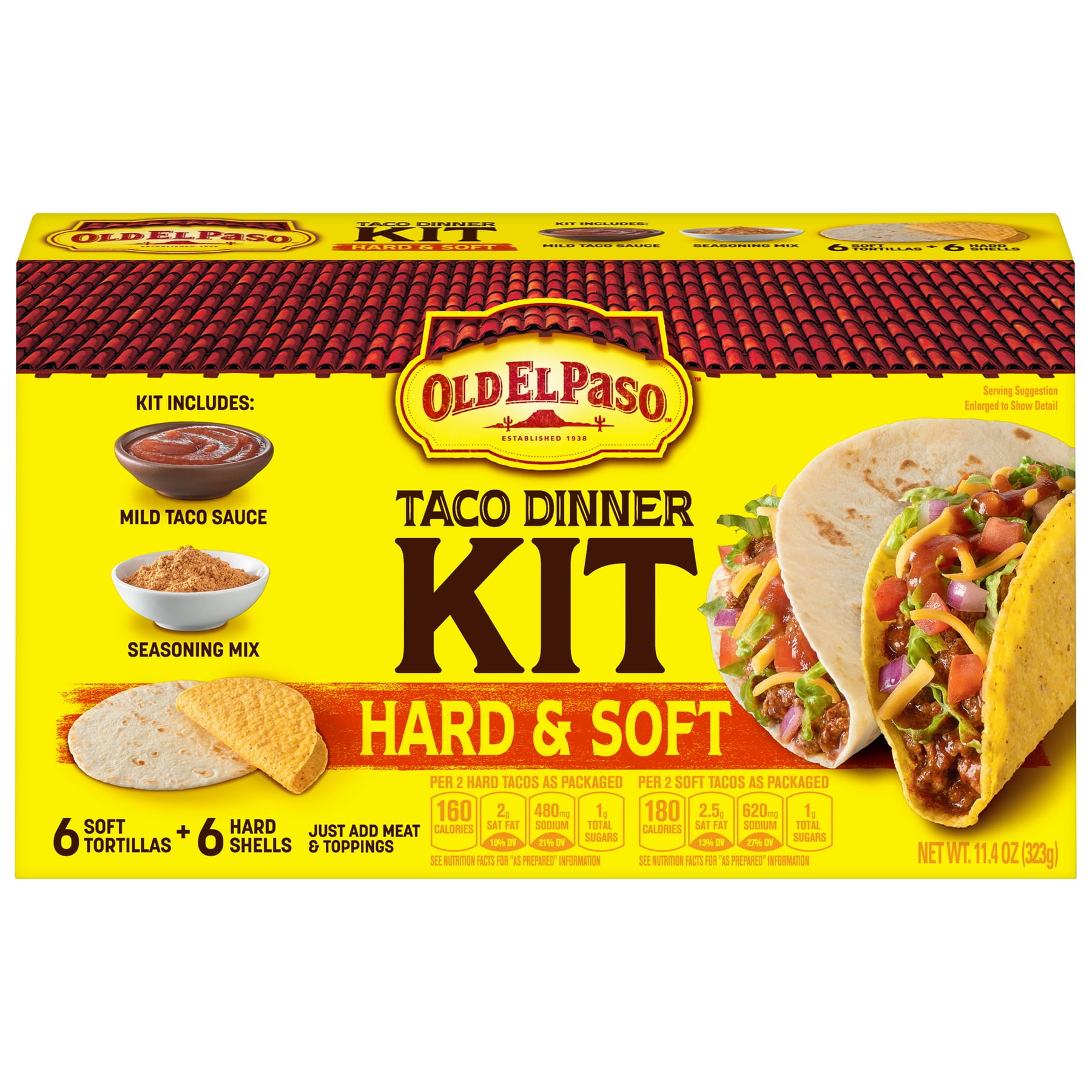Old El Paso Taco Dinner Kit, Hard & Soft, 11.4 oz