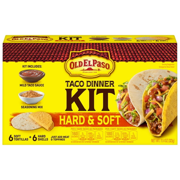 Old El Paso Taco Dinner Kit, Hard & Soft, 11.4 oz