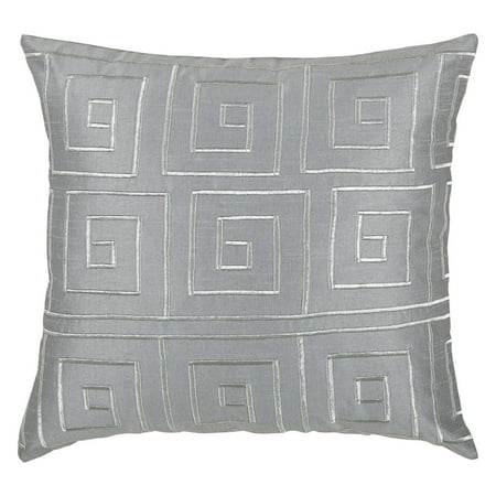 Rizzy Home Decorative Poly Filled Throw Pillow Geometric 18"X18" Grey